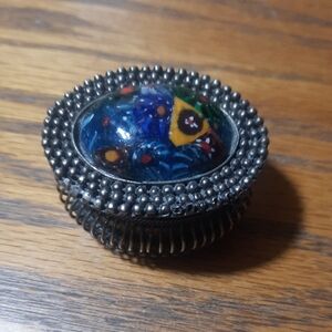 Vintage Silver-Tone Decorative Trinket Box